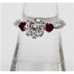 ESTATE TACORI STERLING SILVER RING WITH CZS