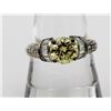 Image 1 : ESTATE STERLING SILVER RING WITH YELLOW STONE AND