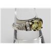 Image 2 : ESTATE STERLING SILVER RING WITH YELLOW STONE AND