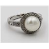 Image 1 : ESTATE STERLING SILVER RING, CULTURED PEARL