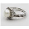 Image 2 : ESTATE STERLING SILVER RING, CULTURED PEARL