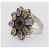 Image 2 : ESTATE STERLING SILVER RING WITH SEMI-PRECIOUS