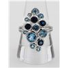 Image 2 : ESTATE STERLING SILVER .925 BLUE STONES, SIZE 9.5