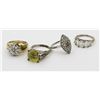 Image 2 : ESTATE LOT OF 4 STERLING SILVER RINGS