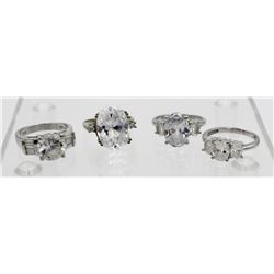 ESTATE LOT OF FOUR STERLING SILVER RINGS