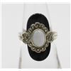 Image 1 : ESTATE STERLING SILVER RING OPAL, BLACK ONYX