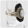 Image 2 : ESTATE STERLING SILVER RING OPAL, BLACK ONYX