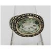 Image 2 : STERLING SILVER RING CLEAR OVAL STONE