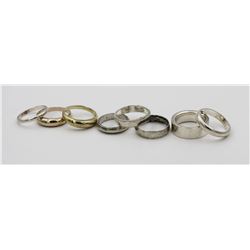 GROUP OF 8 STERLING SILVER BANDS