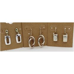 3 PAIRS STERLING SILVER EARRINGS