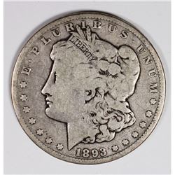1893-CC MORGAN SILVER DOLLAR VG