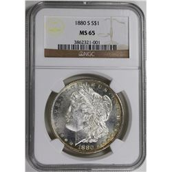 1880-S MORGAN SILVER DOLLAR NGC MS65