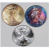 Image 1 : 3 PIECE AMERICAN SILVER EAGLES 2015, 2017 & 1999