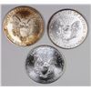 Image 2 : 3 PIECE AMERICAN SILVER EAGLES 2015, 2017 & 1999