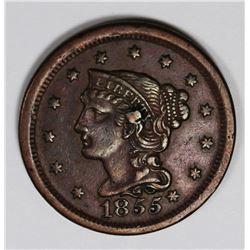 1855 LARGE CENT KNOB ON EAR XF