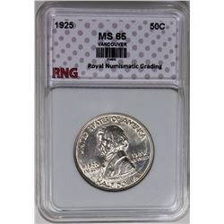1925 VANCOUVER HALF DOLLAR RNG GRADED GEM BU