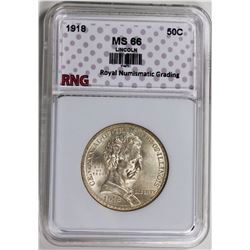 1918 LINCOLN HALF DOLLAR RNG GRADED