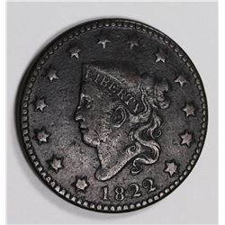 1822 LARGE CENT N-S VF+