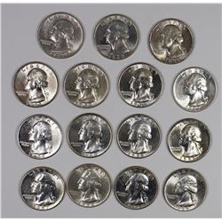 GEM BU SILVER WASHINGTON QUARTERS