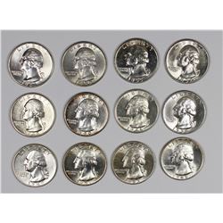 GEM BU SILVER WASHINGTON QUARTERS