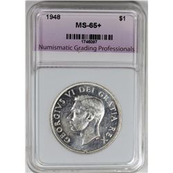 1948 CANADA SILVER DOLLAR NGP GEM BU+