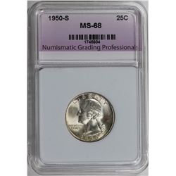 1950-S WASHINGTON QUARTER NGP SUPERB