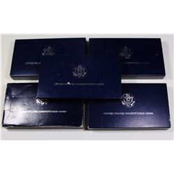 (5) 1987 CONSTITUTION PROOF SILVER DOLLARS