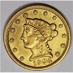 1904 $2.50 GOLD AU NICE