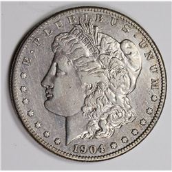 1904-S MORGAN SILVER DOLLAR XF-AU