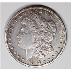 1892-CC MORGAN SILVER DOLLAR XF+