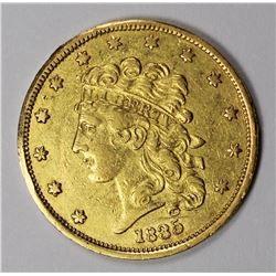 1835 $5 GOLD CLASSIC HEAD CH AU