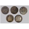 Image 1 : SEATED DIMES: 1852, 1851-O, 1850-O, 1850 AND 1851