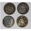 Image 1 : SEATED DIMES: 1859, 1859-O, 1860 AND 1862