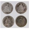 Image 1 : SEATED DIMES: 1872, 1872-S, AND (2) 1873
