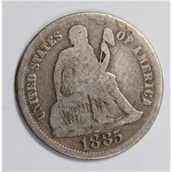 1885-S SEATED DIME GOOD VERY RARE! NICE COIN!