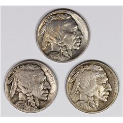 BUFFALO NICKELS: 1914-S, 1915 AND 1915-D