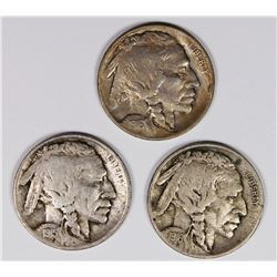 BUFFALO NICKELS: 1915-S, 1916 AND 1916-D