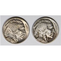 BUFFALO NICKELS: 1918-S AND 1919 XF