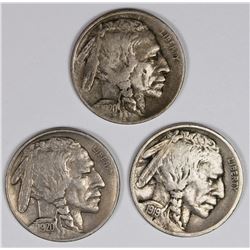 BUFFALO NICKELS: 1919-S, 1920 AND 1920-D