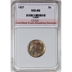 1927 BUFFALO NICKEL CCGS SUPERB GEM BU