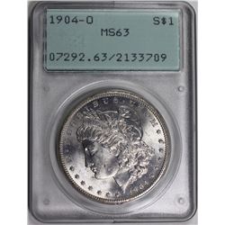 1904-O MORGAN SILVER DOLLAR PCGS MS63