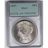 Image 1 : 1887 MORGAN SILVER DOLLAR PCGS MS63
