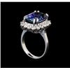 Image 4 : 14KT White Gold 8.25 ctw Tanzanite and Diamond Ring