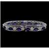Image 2 : 14KT White Gold 21.98 ctw Sapphire and Diamond Bracelet