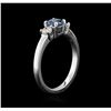 Image 3 : 14KT White Gold 0.91 ctw Blue Diamond Ring