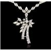 Image 1 : 14KT White Gold 3.82 ctw Diamond Necklace