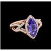 2.13 ctw Tanzanite and Diamond Ring - 14KT Rose Gold