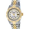 Image 2 : Rolex Ladies 2 Tone 14K MOP Sapphire & Pyramid Diamond Datejust Wriswatch