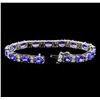 Image 3 : 14KT White Gold 17.85 ctw Tanzanite and Diamond Bracelet