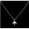 Image 2 : 0.91 ctw Diamond Pendant With Chain - 18KT White Gold